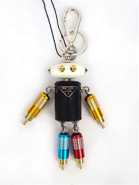 black vlad robot keychain by prada|PRADA Robot Trick Keychain Black 729213 .